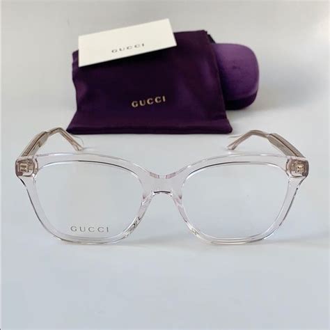 gucci clear pink glasses frames|Gucci clear eyeglass frames women's.